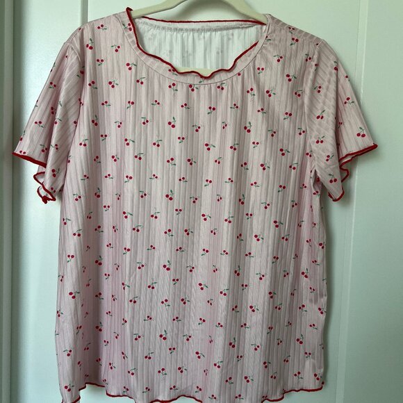 SOLY HUX Light Pink Cherry PJ Set- LARGE - Picture 3 of 6